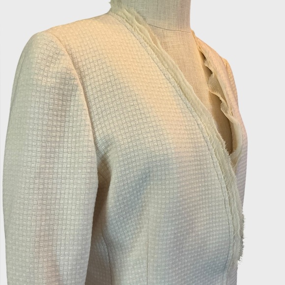 Banana Republic Blazer Jacket Vintage Ivory Pearl Wool - Picture 4 of 10